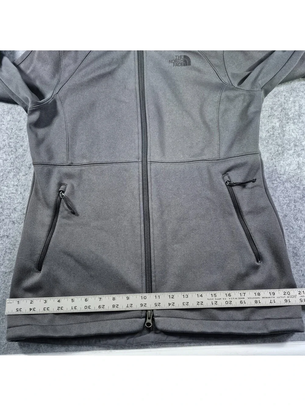 The North Face Jacket Mens Dalk Gray WindWall Fleece Lined Full Zip Soft Shell